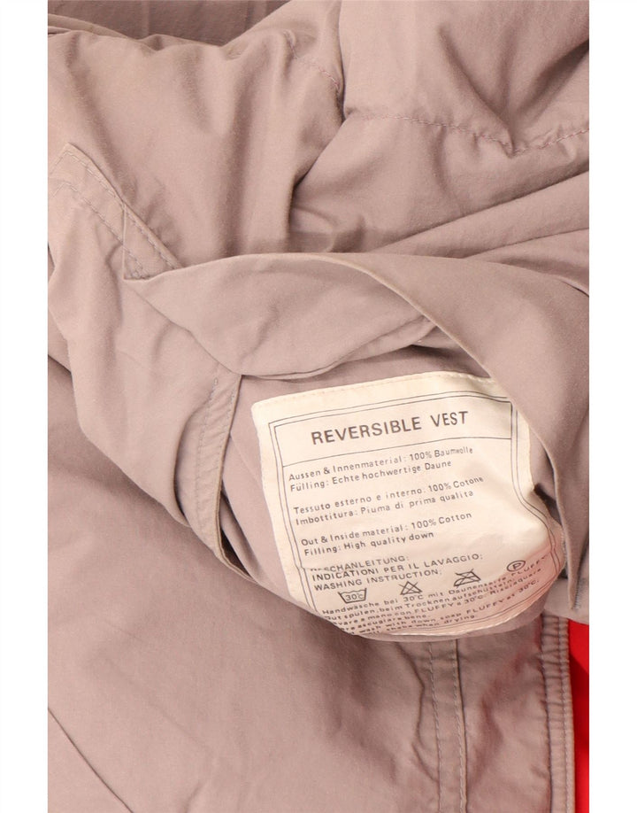 Dwustronna wyściełana kamizelka męska Vintage UK 38, średnia czerwona bawełna