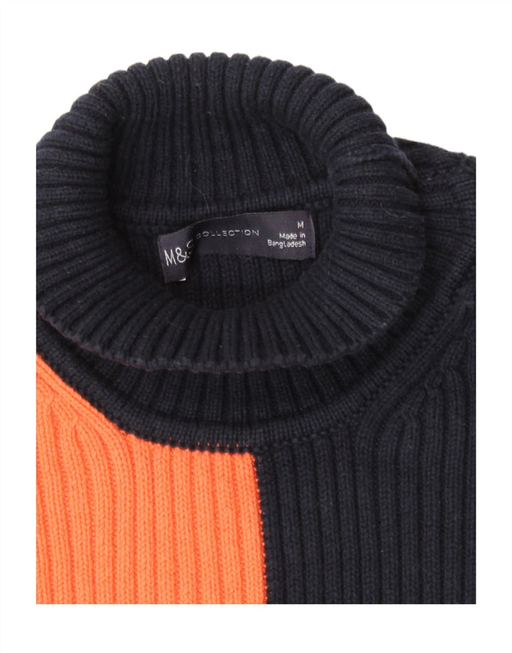 Marks & Spencer Damski sweter z golfem UK 14, średni granatowy