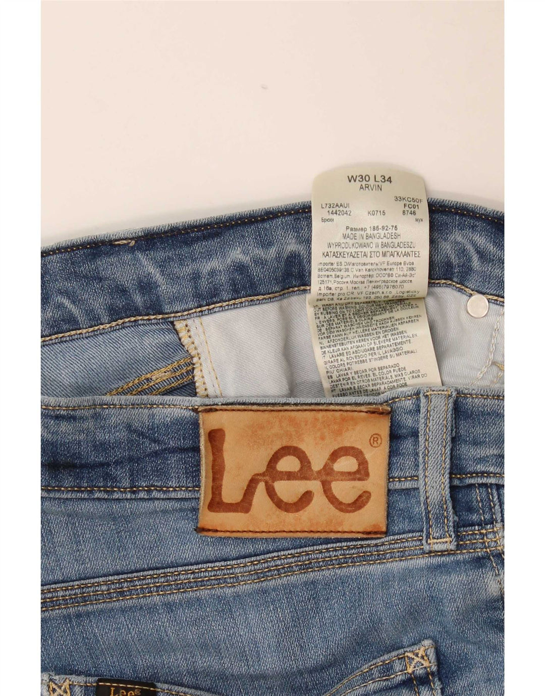Męskie jeansy Lee Arvin Tapered W30 L34 z niebieskiej bawełny