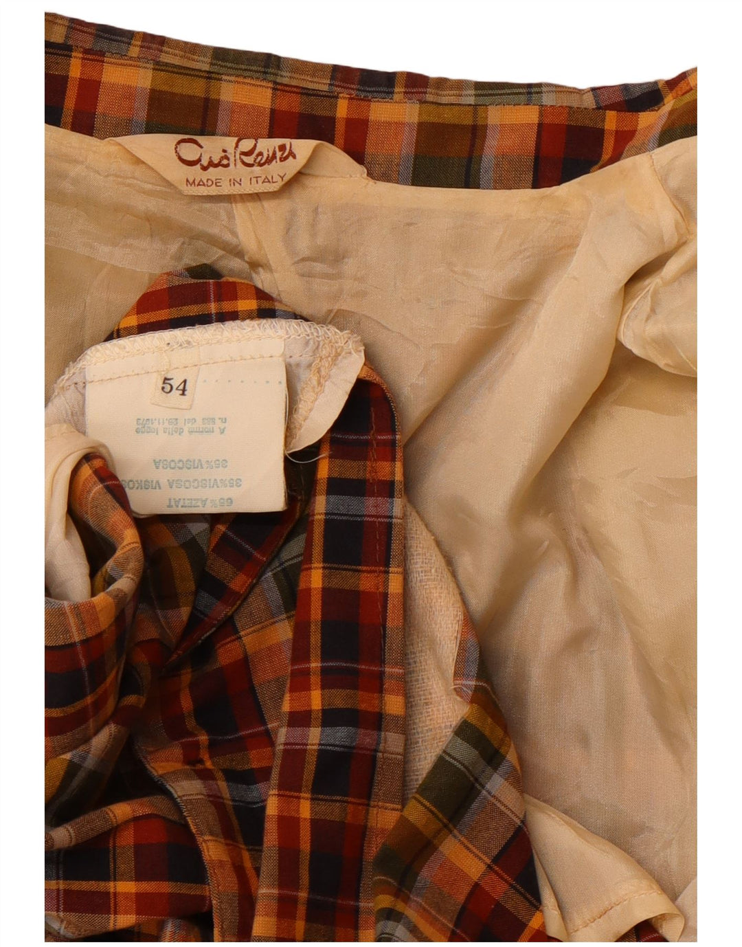 Męska marynarka zapinana na 2 guziki VINTAGE IT 54 2XL wielokolorowa bawełniana krata