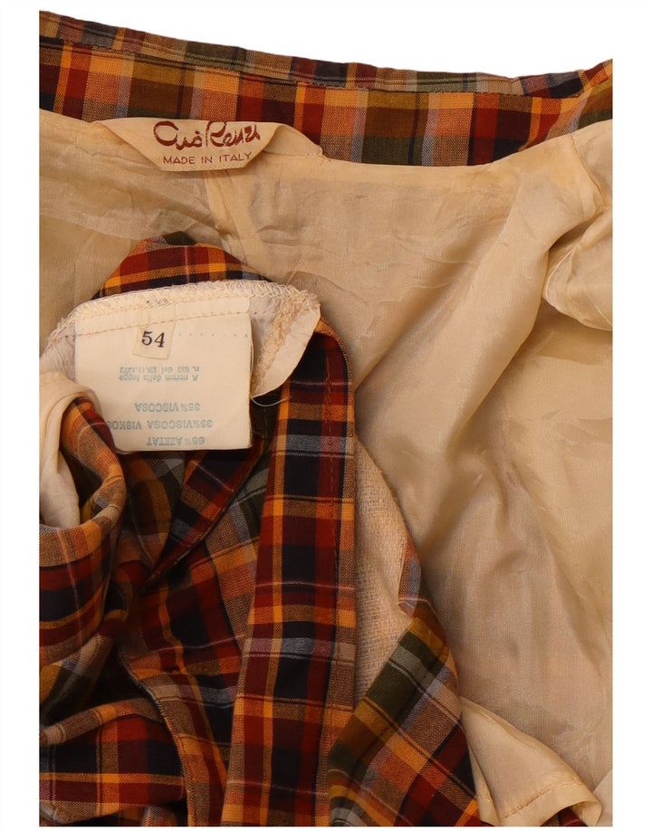 Męska marynarka zapinana na 2 guziki VINTAGE IT 54 2XL wielokolorowa bawełniana krata