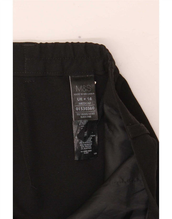 Damskie spodnie garniturowe Marks & Spencer UK 14 Medium W34 L30 Czarne
