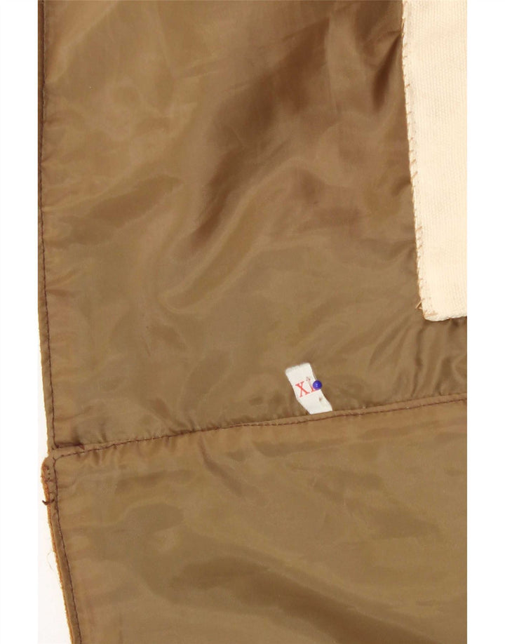 Zamszowa kamizelka męska XL w stylu vintage, brązowa