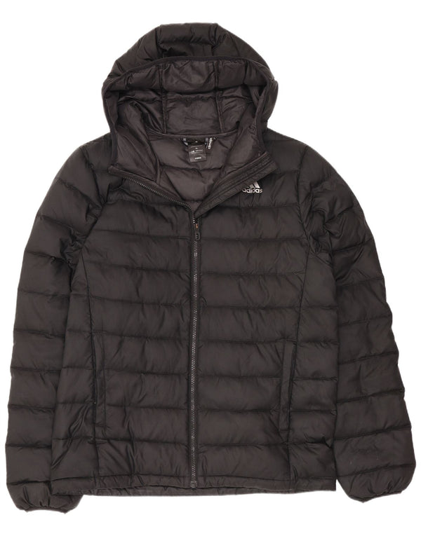 Damska wyściełana kurtka z kapturem Adidas UK 18 XL Czarny poliester