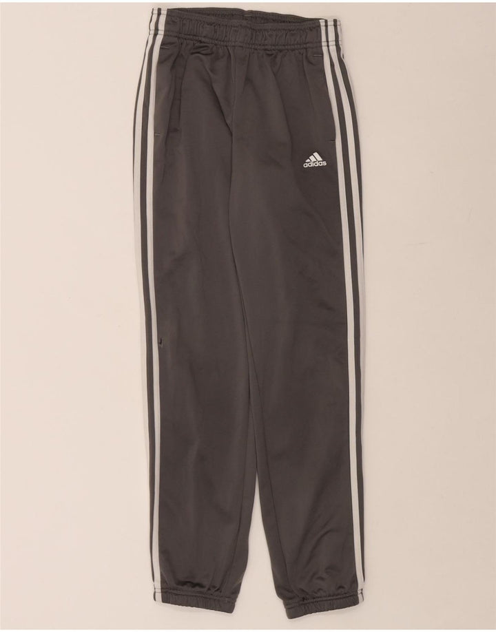 ADIDAS Boys Tracksuit Trousers Joggers 11-12 Years  Grey Polyester