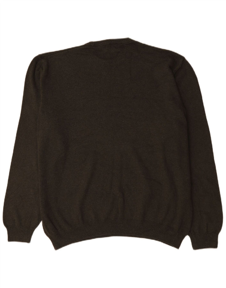 Marks & Spencer Męski sweter z okrągłym dekoltem, bawełniany khaki, 3XL