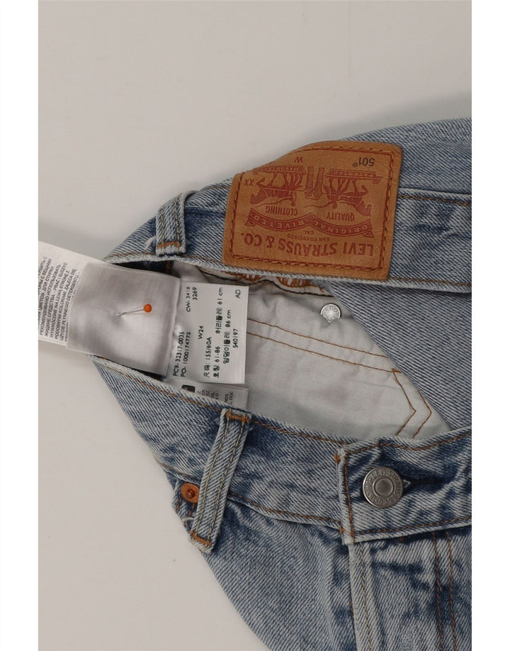 Damskie spodenki jeansowe LEVI'S 501 w trudnej sytuacji W24 XS, niebieska bawełna