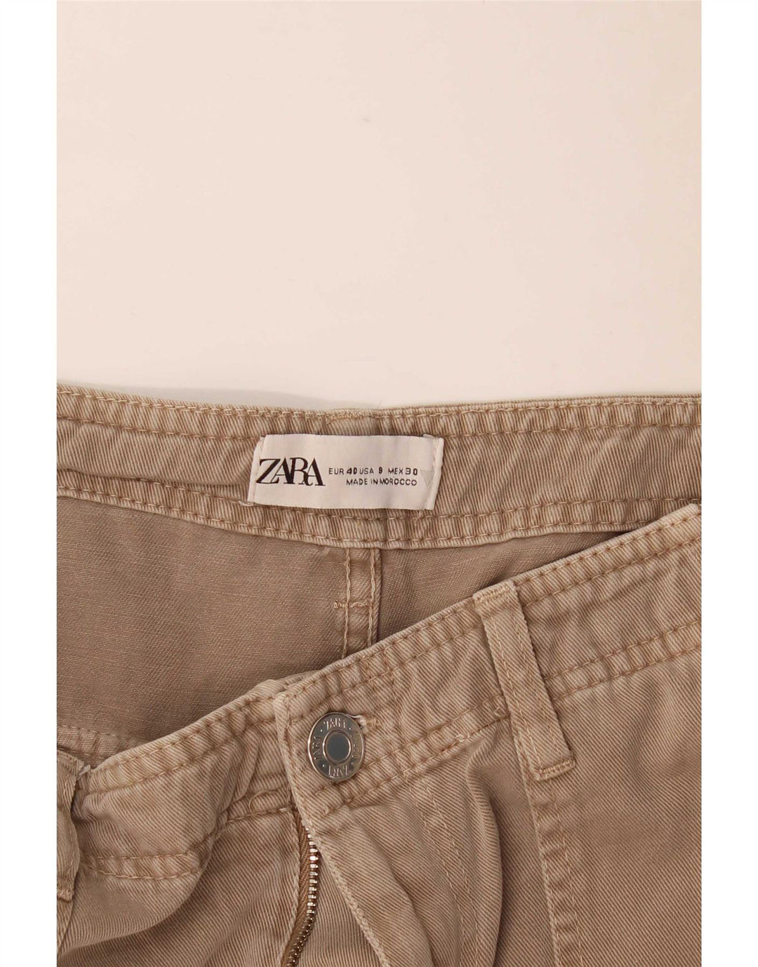 Spodnie damskie Zara Straight Cargo EU 40 Medium W30 L31 Beżowe
