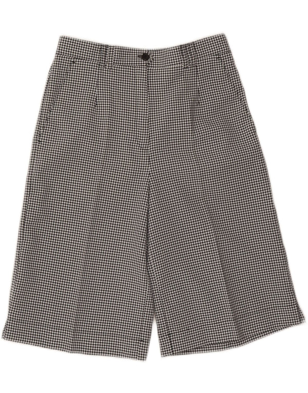 Damskie spodenki chino z wysokim stanem VINTAGE UK 10 Small W27 Black Gingham