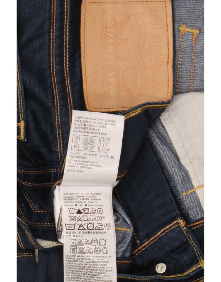 Męskie jeansy Levi's 511 Slim W32 L34 Granatowa bawełna