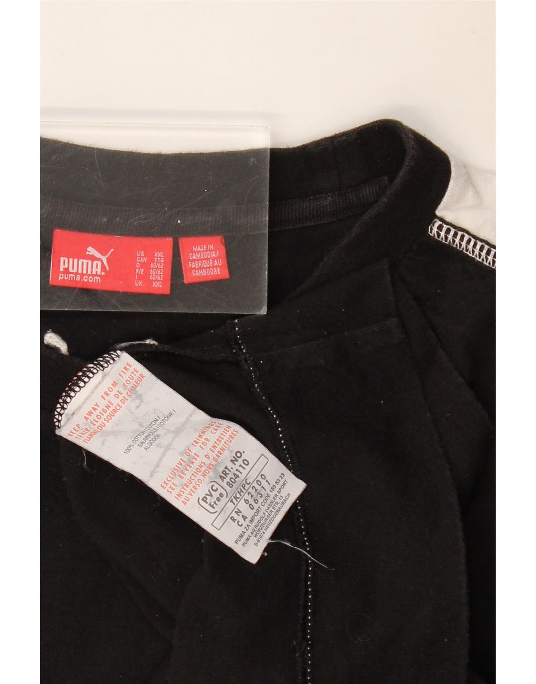 Męski T-shirt z grafiką PUMA, top 2XL, czarna, bawełniana z blokami kolorów