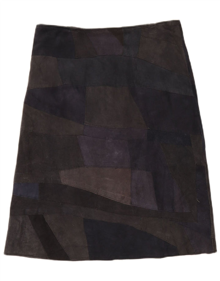 Damska zamszowa spódnica VINTAGE UK 10 Small W28 Wielobarwna patchworkowa skóra