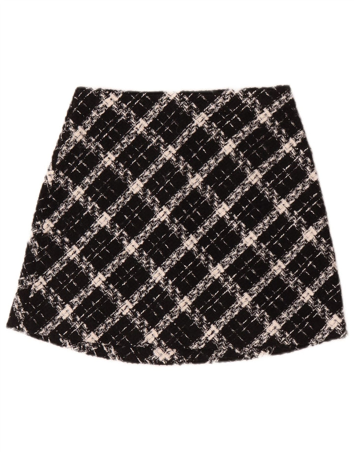 Spódnica mini damska Zara XS W24 w czarną kratkę