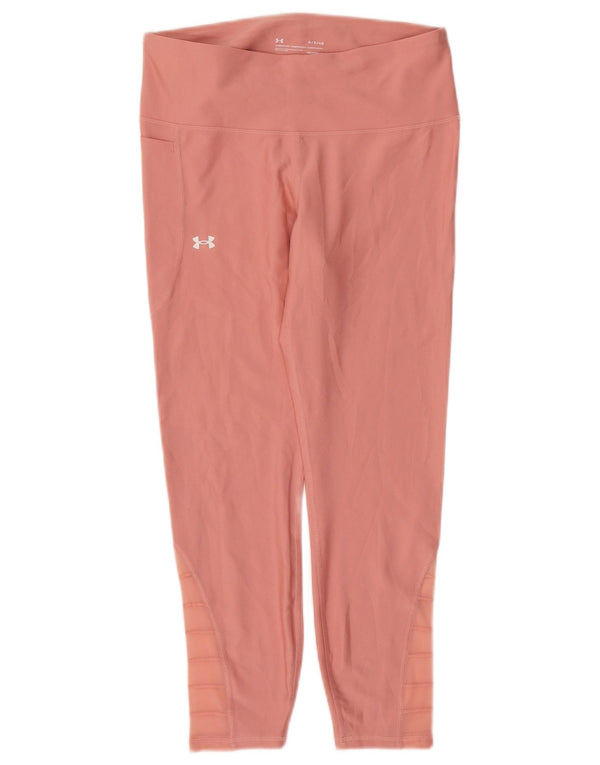 Damskie legginsy Under Armour Heat Gear Crop UK 14, duże, różowe, poliestrowe