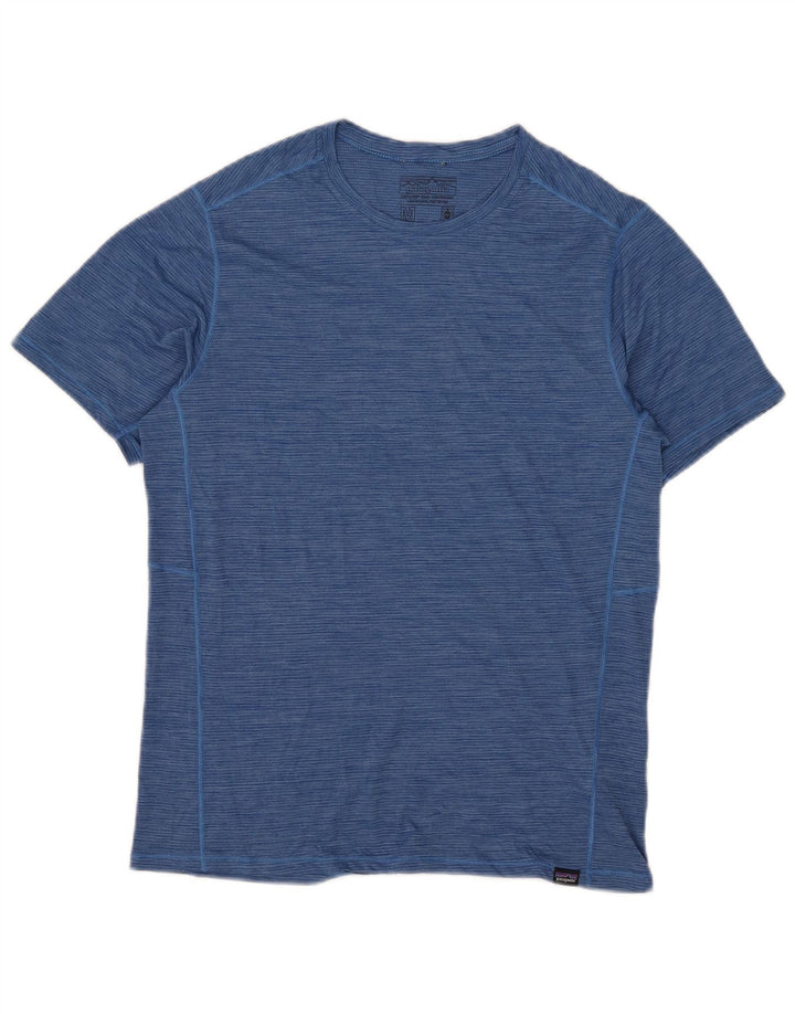 T-shirt męski Patagonia Top, średni niebieski, poliester w prążki