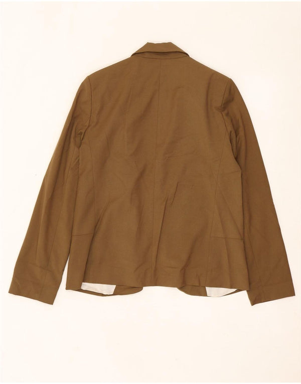 Topshop Damska otwarta marynarka oversize UK 10, mała, brązowa, poliester