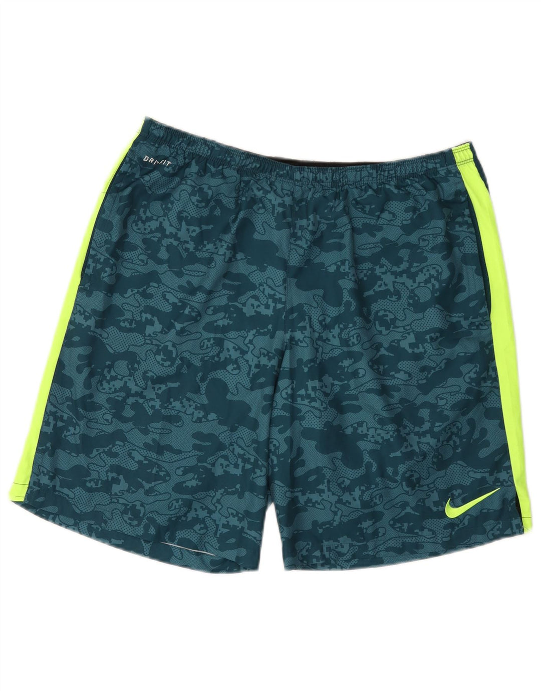 Męskie spodenki sportowe Nike Dri Fit, duże, niebieskie, kamuflażowe, poliestrowe
