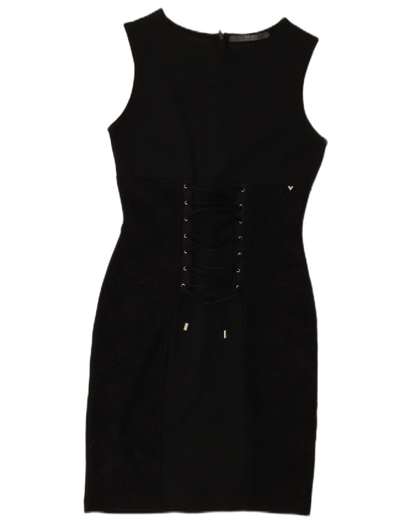 Guess Womens Sleeveless Sheath Dress UK 8 Small Black