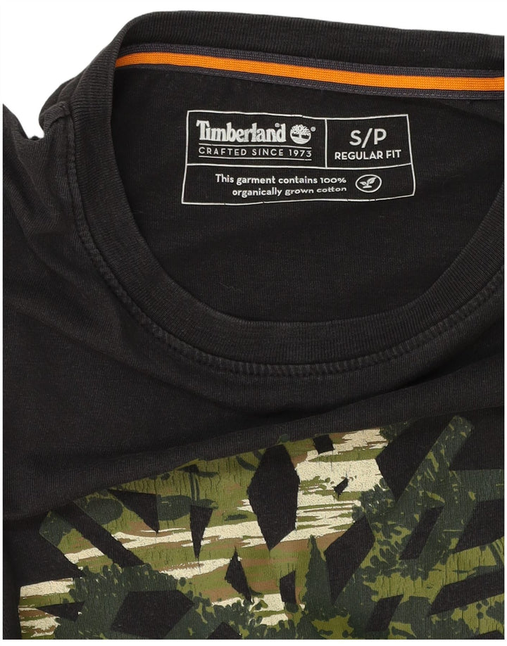 Męski T-shirt z grafiką Timberland o regularnym kroju, mały, czarny, bawełniany