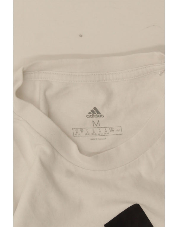 Damska koszulka graficzna Adidas Top UK 12/14 Średnia biel