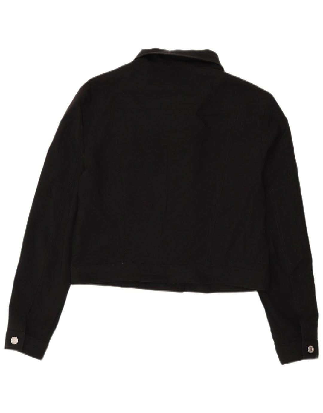 Benetton Damska Kurtka Bomber Krótka UK 14 Large Czarna Poliester
