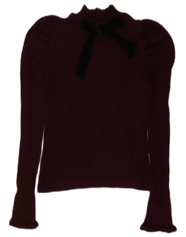Damska bluzka z długim rękawem Zara UK 12 Medium Burgund