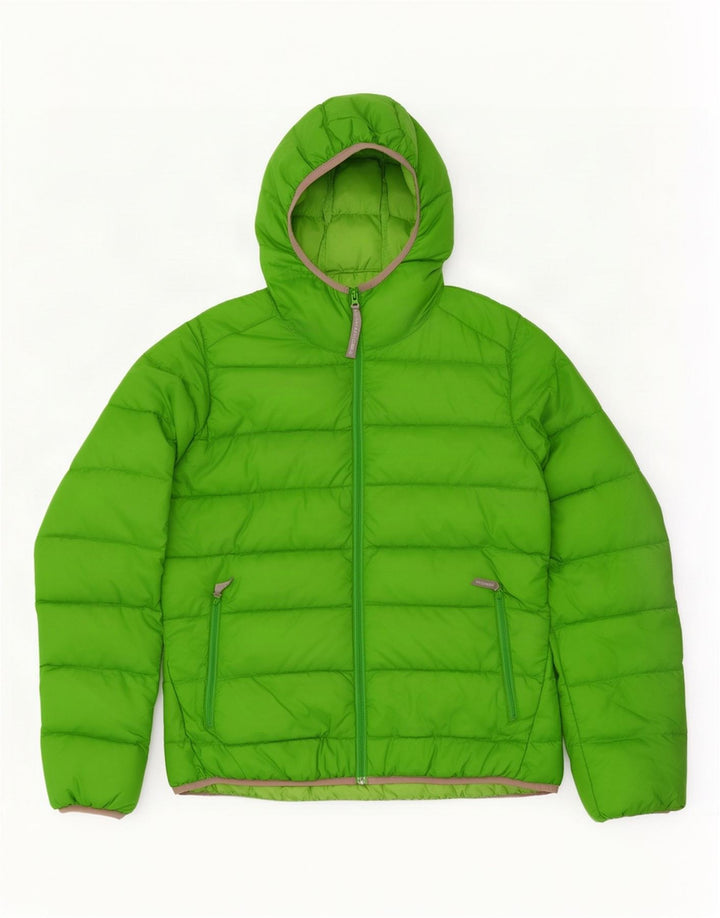 Damska ocieplana kurtka z kapturem Jack Wolfskin UK 16, duża, zielona, poliestrowa