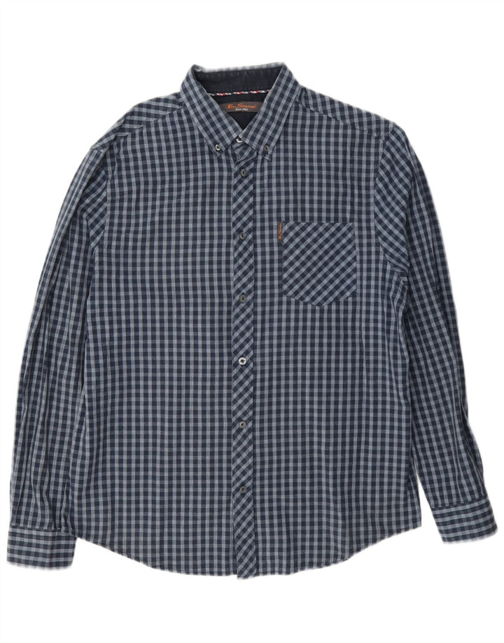 Koszula męska Ben Sherman, duża, granatowa, bawełniana w kratkę
