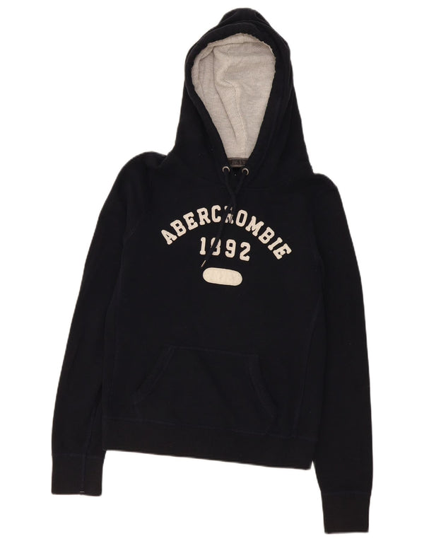 Damski sweter z kapturem i grafiką Abercrombie & Fitch UK 12, średni czarny, bawełniany