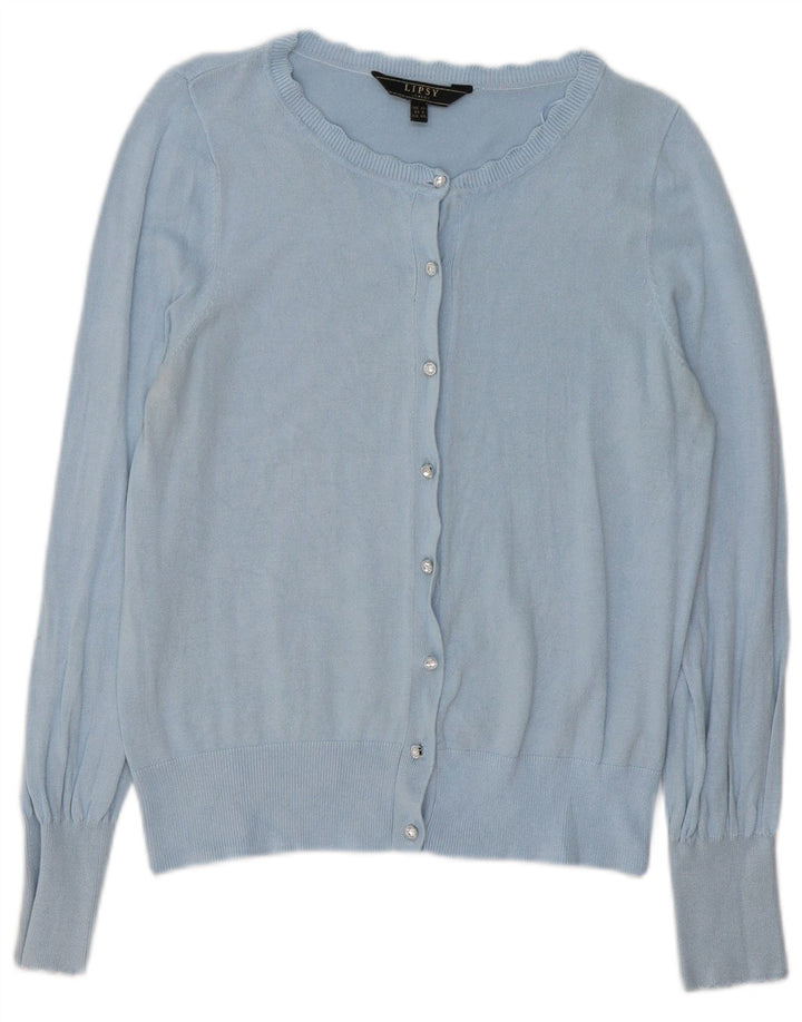 LIPSY Damski sweter kardigan UK 12 Średni niebieski wiskoza