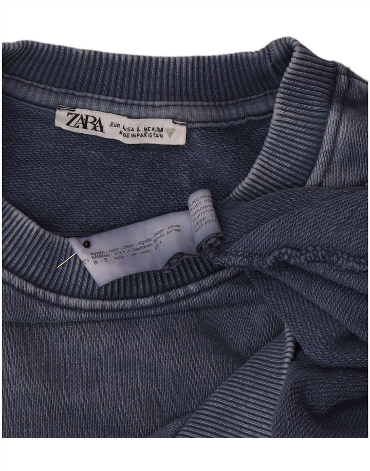 Damski sweter oversize Zara UK 16, duży, granatowy, bawełniany