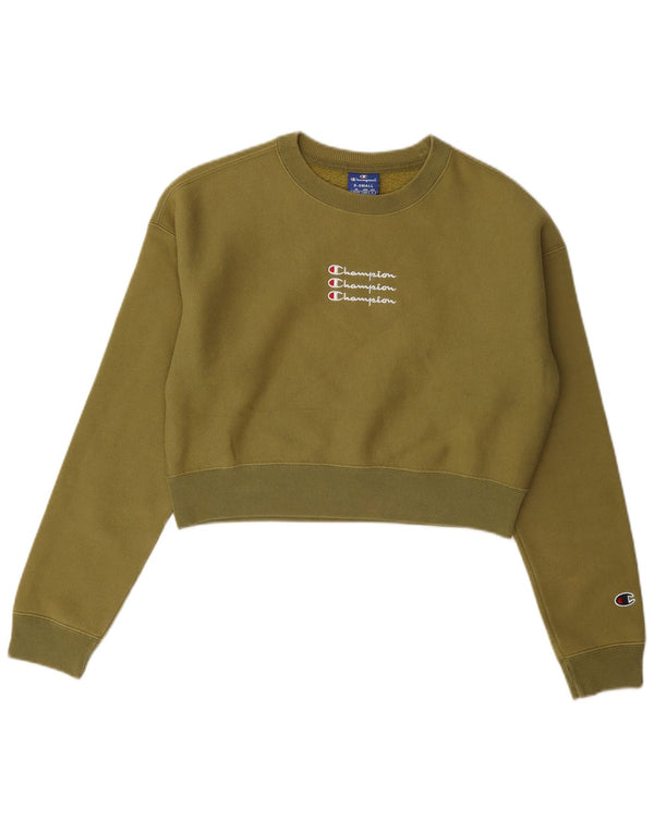 Damska bluza Champion Crop Graphic Oversize UK 6 XS Khaki