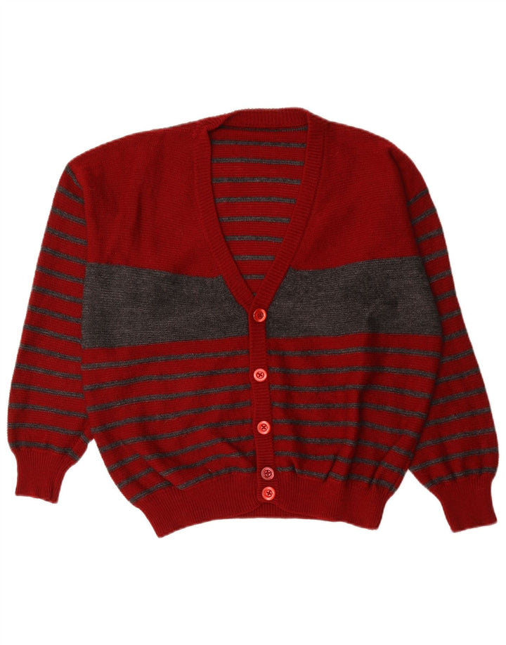 Sweter męski w stylu vintage, duży, czerwony, z blokami kolorów