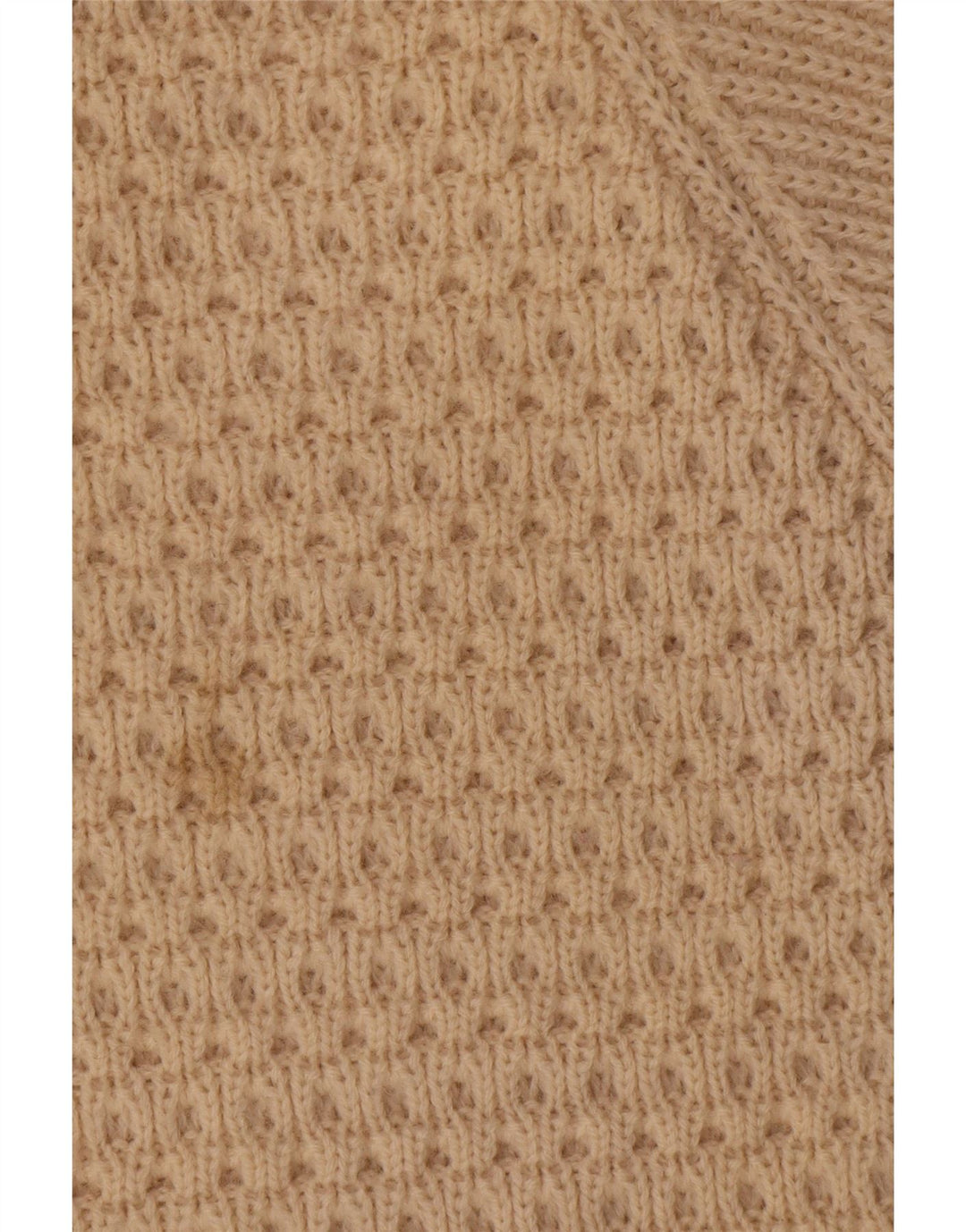 Vintage męski sweter z dekoltem w łódkę, duży, beżowy, wełniany