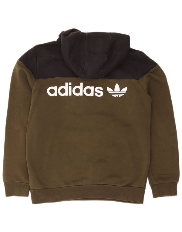 Chłopięca bluza z kapturem Adidas z grafiką 13-14 lat, bawełna w kolorze khaki