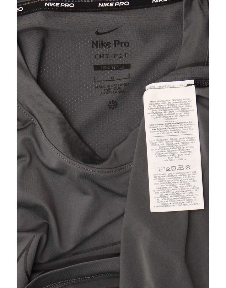 Męski T-shirt Nike Dri Fit Slim Fit z grafiką, duży, szary poliester