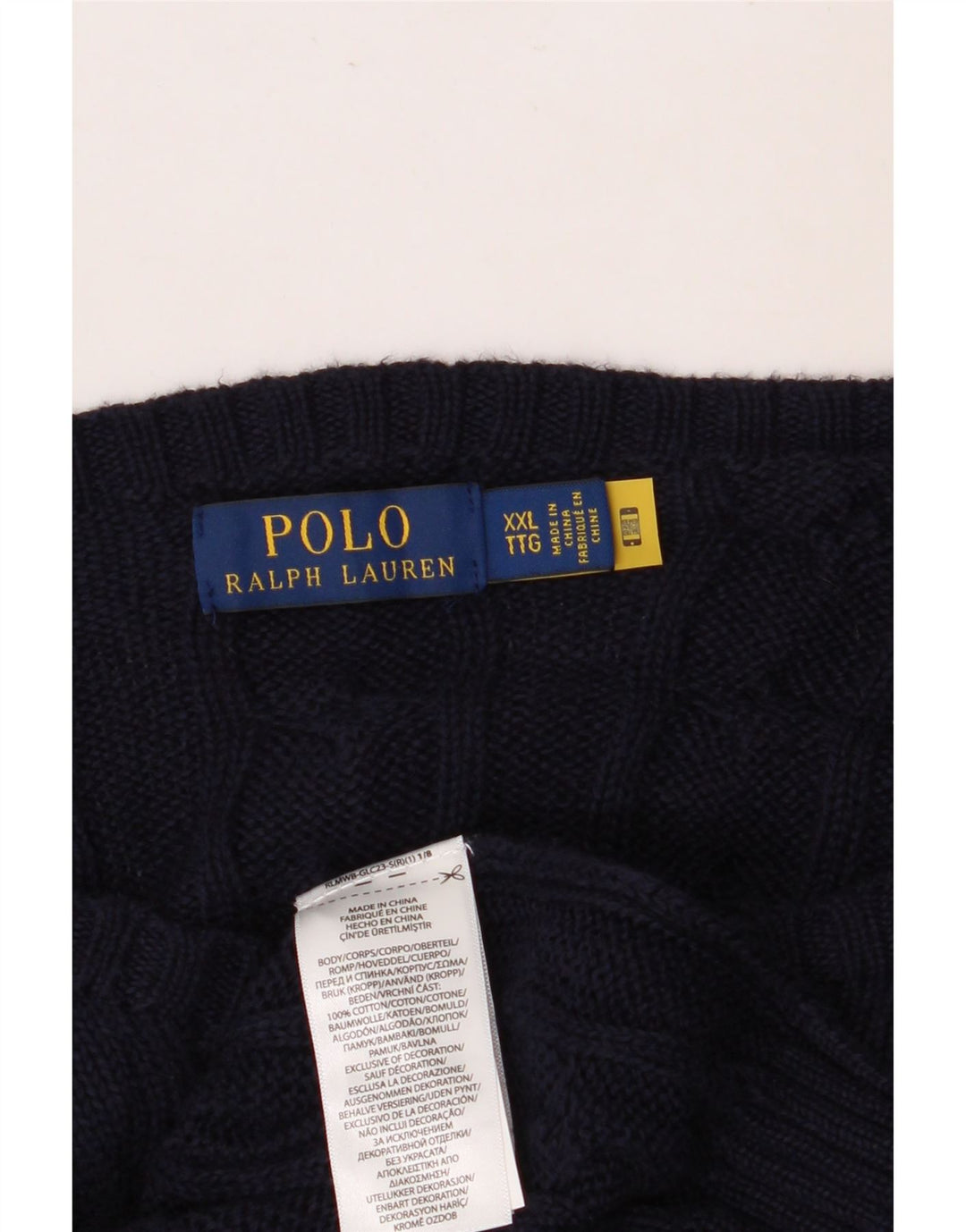 POLO RALPH LAUREN Męski sweter z dekoltem w łódkę, 2XL, granatowy, bawełniany