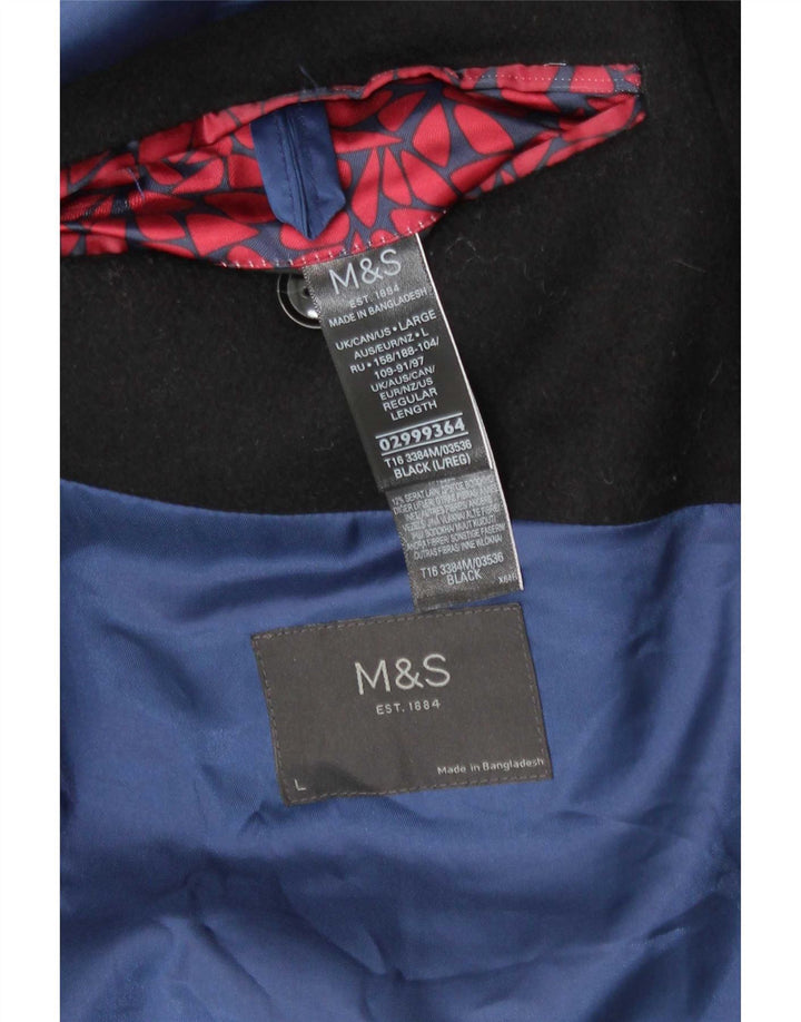 Marks & Spencer Męski płaszcz o regularnym kroju UK 40, duży, czarny, klasyczny