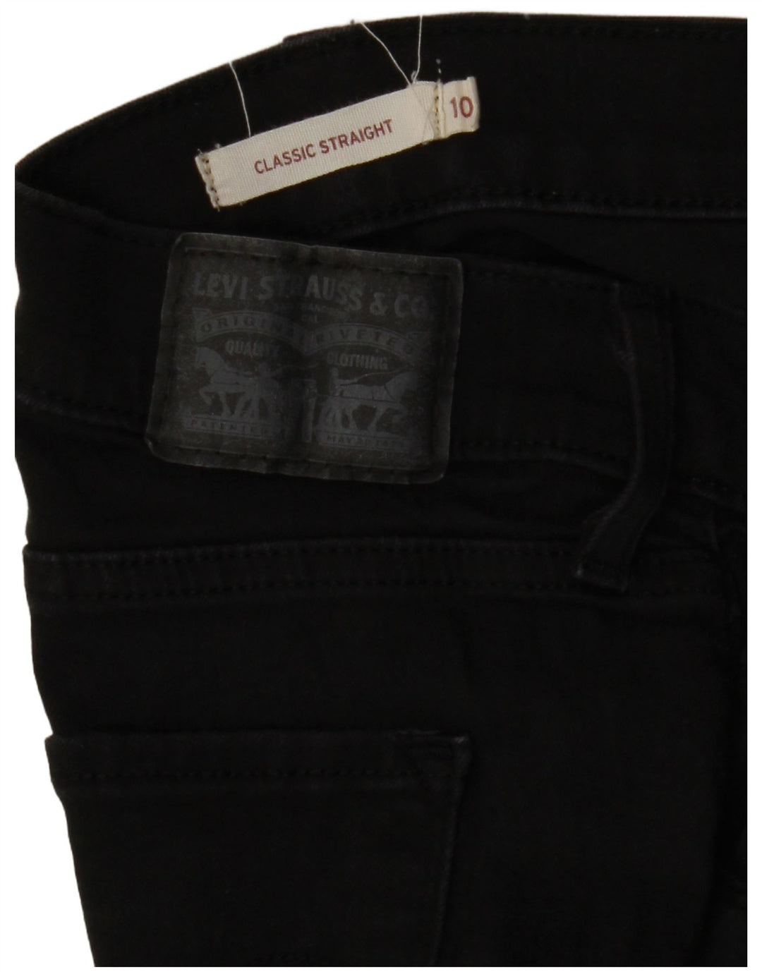 Damskie jeansy proste LEVI'S o klasycznym kroju US 10, duże, W32 L31, czarne