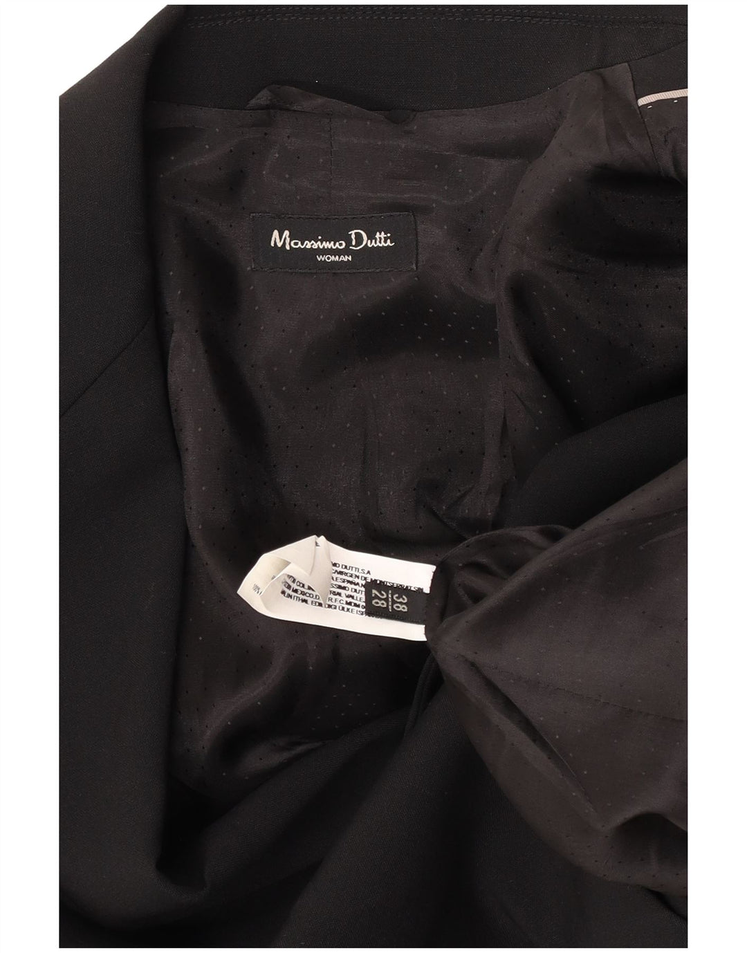 Massimo Dutti Damska marynarka zapinana na 1 guzik EU 38 Mała czarna wełna