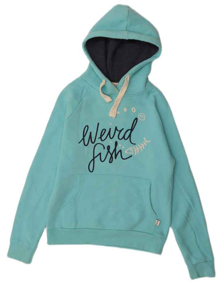Damski sweter z kapturem WEIRD FISH, UK 10, mały, turkusowy, bawełniany
