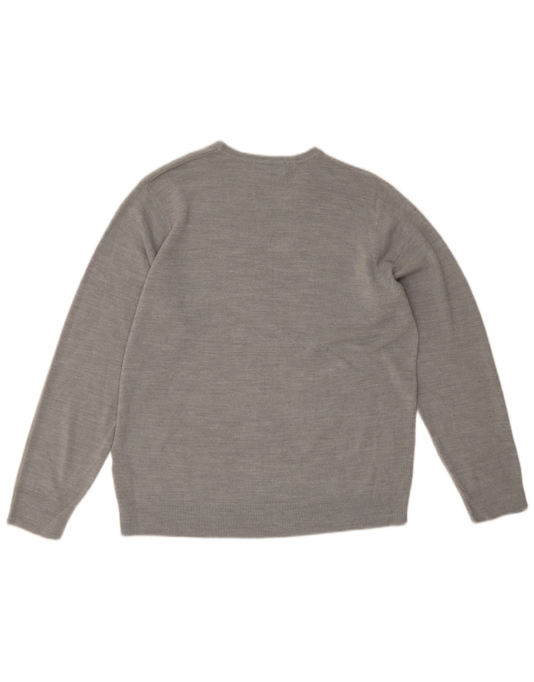Marks & Spencer Męski sweter z okrągłym dekoltem, duży, szary, akrylowy