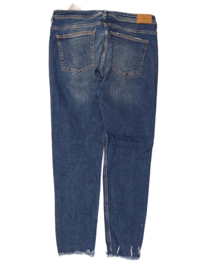 Damskie jeansy Zara w trudnej sytuacji, EU 42, duże, W32 L27, niebieska bawełna