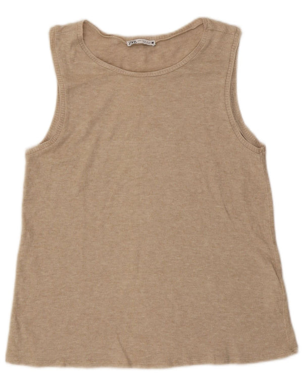 Damski top z kamizelką Zara UK 12 Medium Beige Flecked Viscose