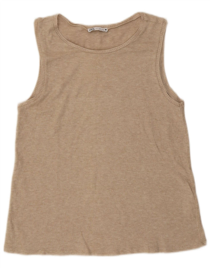 Damski top z kamizelką Zara UK 12 Medium Beige Flecked Viscose
