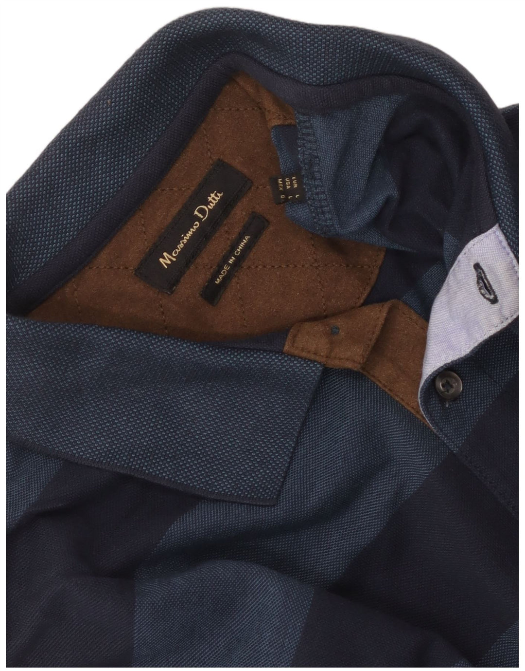 Męska koszulka polo Massimo Dutti z długim rękawem, w duże granatowe paski