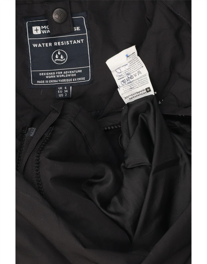 Damska kurtka przeciwdeszczowa z kapturem Mountain Warehouse UK 6 XS, czarny poliester