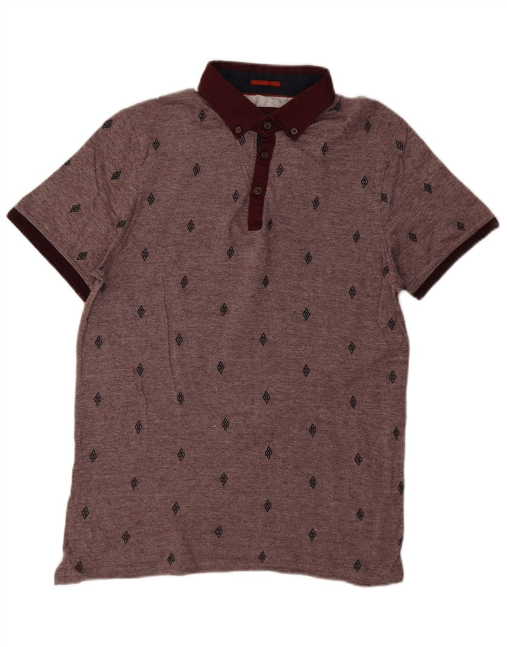Męska koszulka polo Ted Baker, rozmiar 3, średnia, bordowa, bawełniana w cętki