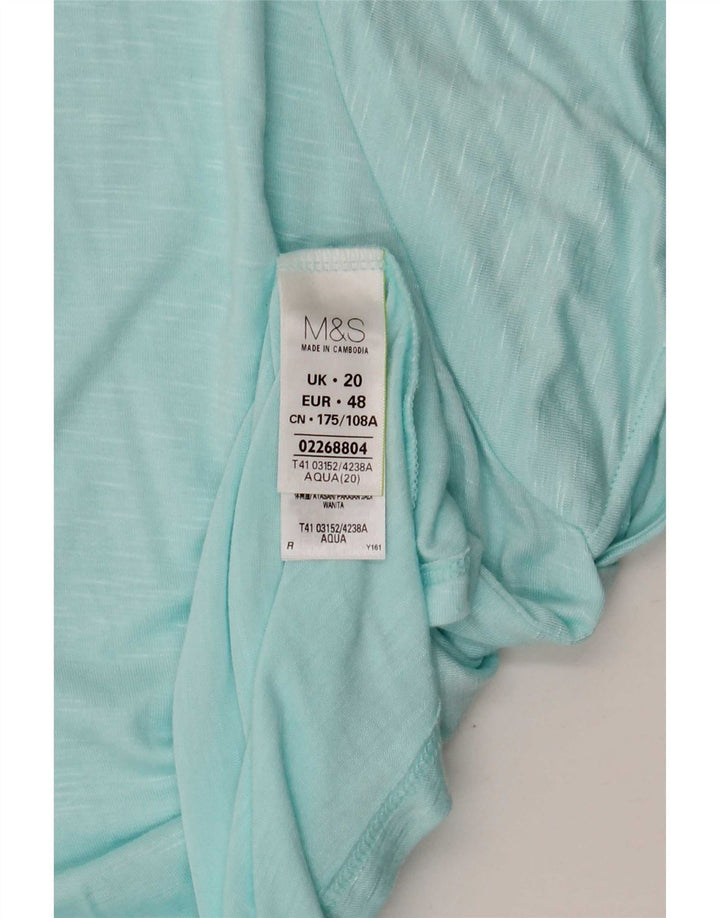 Bluzka damska Marks & Spencer UK 20 2XL Niebieska wiskoza z plamkami