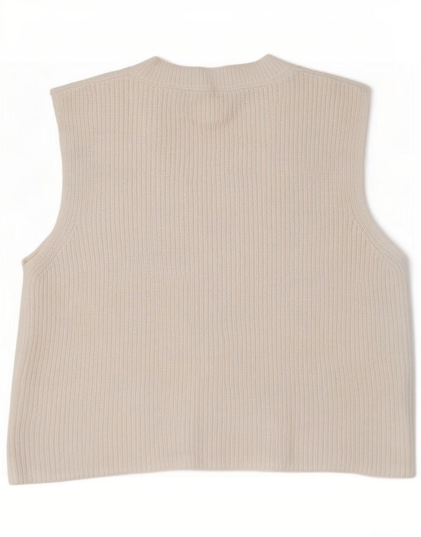 Damski podkoszulek Zara Crop Vest UK 14, duży, biały, bawełniany